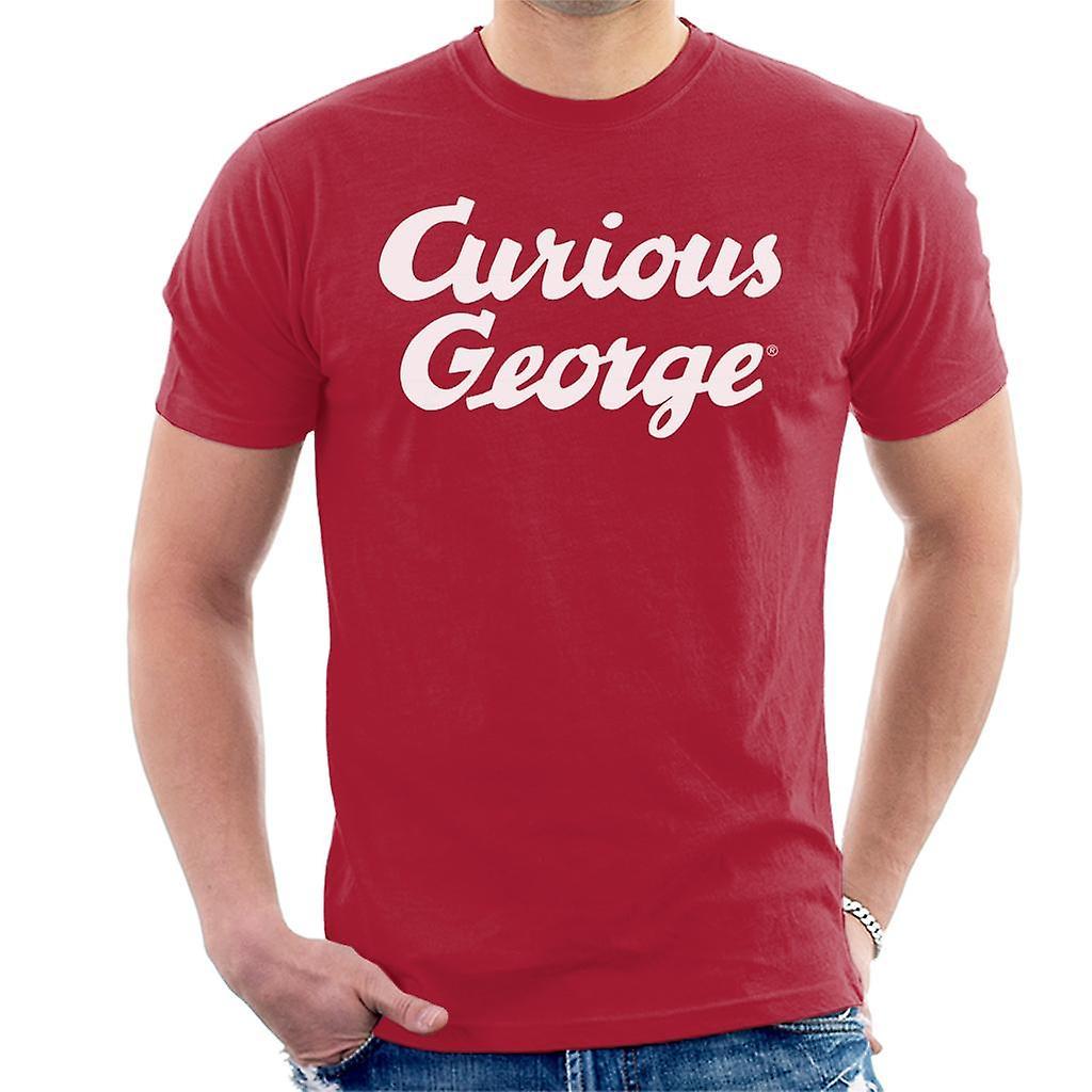 Curious George Big Logo Men's T-Shirt Cherry Red Large