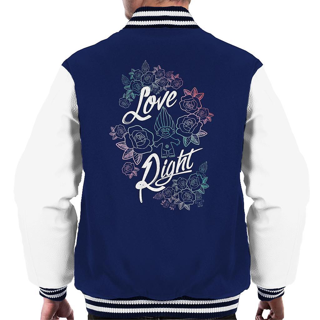 Trolls Love Right Men's Varsity Jacket Navy/White Large