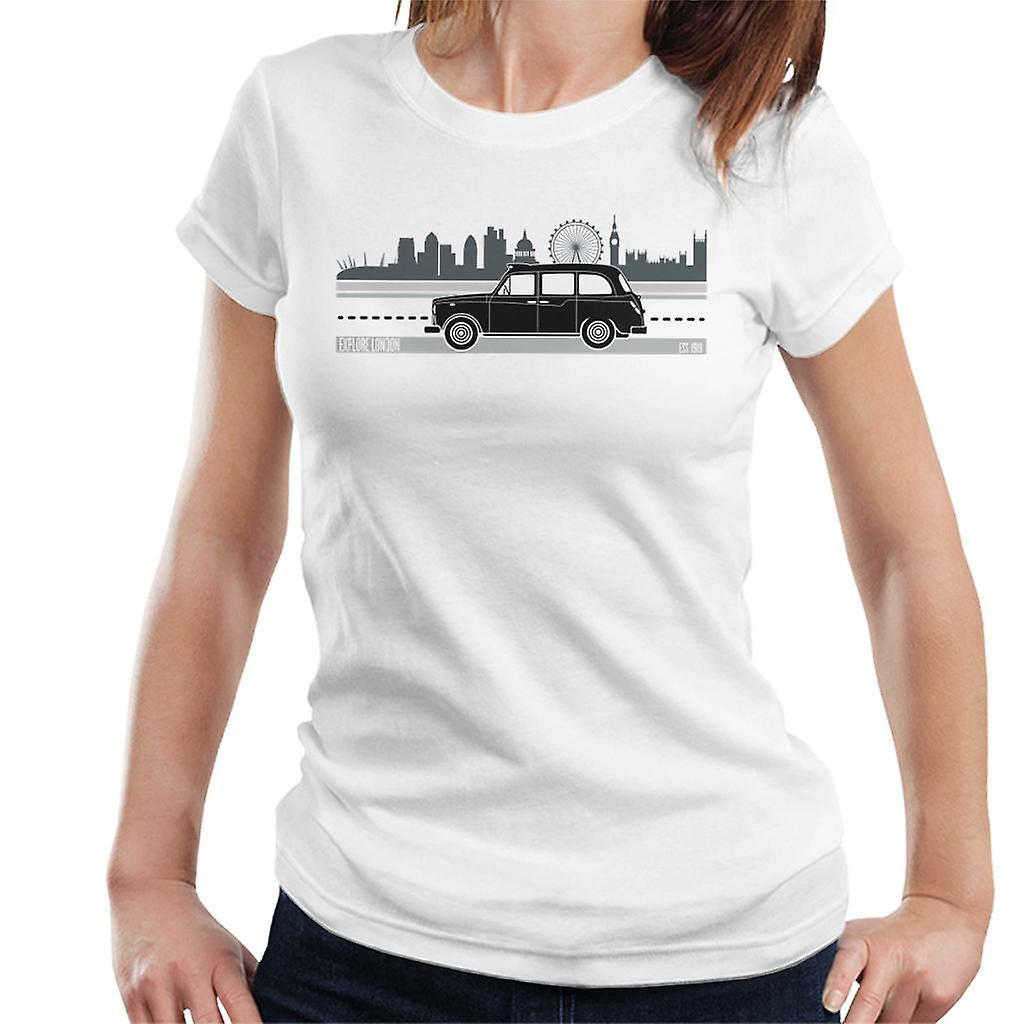 London Taxi Company TX4 Driving Along The City Women's T-Shirt White XX-Large