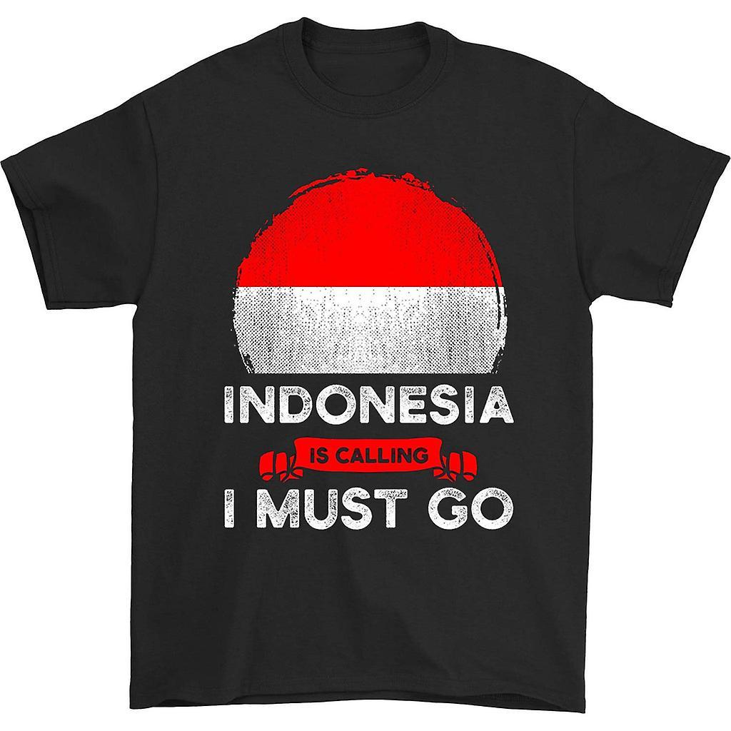 HISHARK Indonesia is calling i must go t-shirt Black XL