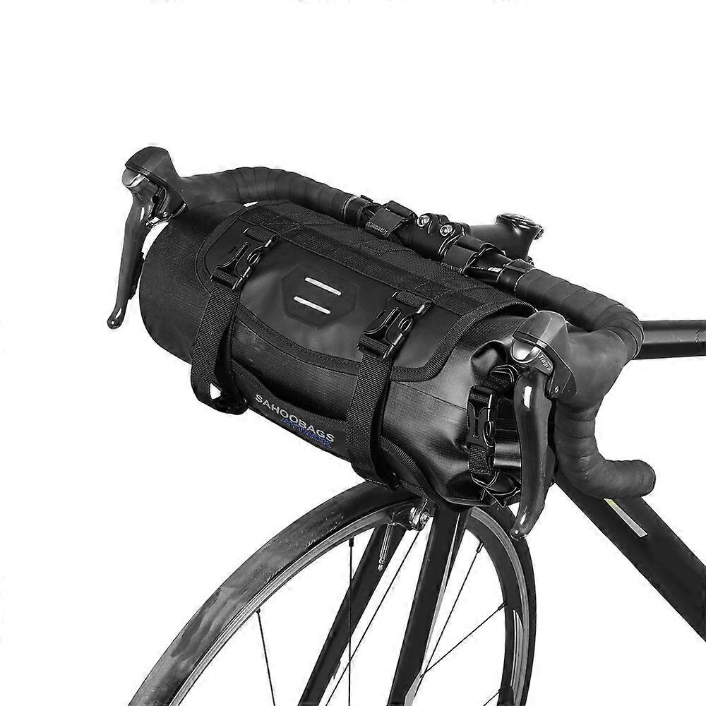 Sahoo Bicycle Bag Waterproof Cycling Mountain Road MTB Bike Front Frame Handlebar Pannier Dry Bag with Roll Top Closure 3L-7L Adjustable