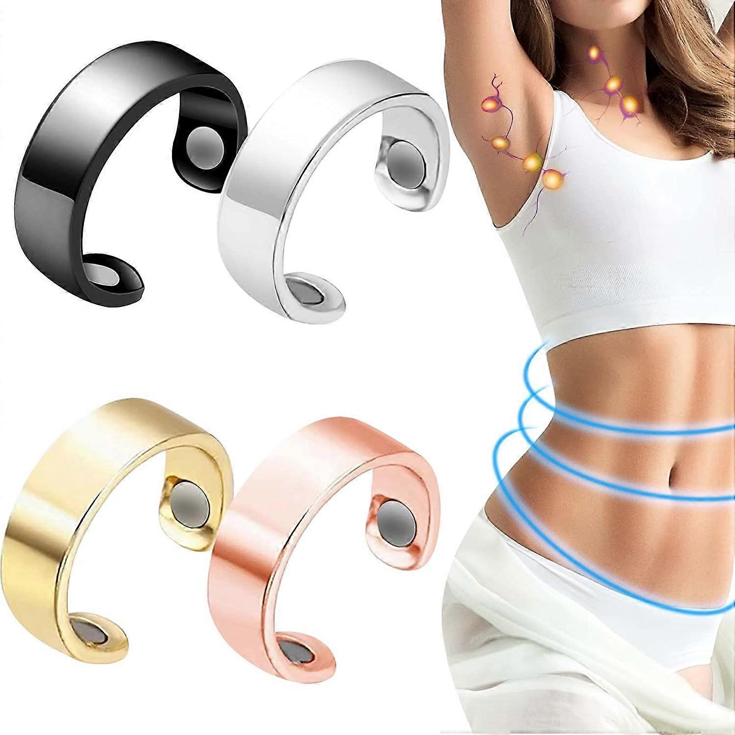 Ersam Lymphatic Drainage Ring, 4 PCS Lymphatic Drainage Therapeutic Magnetic Ring, Pain Relief & Reduce Fatigue