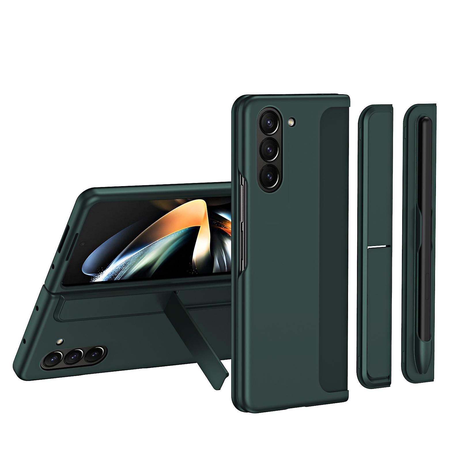 Fongwan For Samsung Galaxy Z Fold 5 Case With S-pen & S-pen Slot, Z Fold 5 Slim Phone Cover Full Body Shockproof Protective Case With Stand green