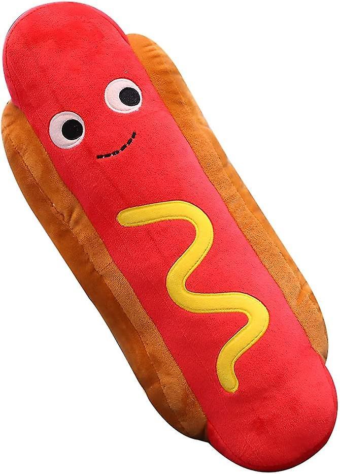 Wjiaer Food Hot Dog Plush Stuffed Pillow, Cartoon Soft Toy Pillow For Kids 17.6 Inches