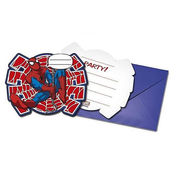 The Ultimate Spider-Man Invitations (Pack of 6) Red/Blue/White One Size