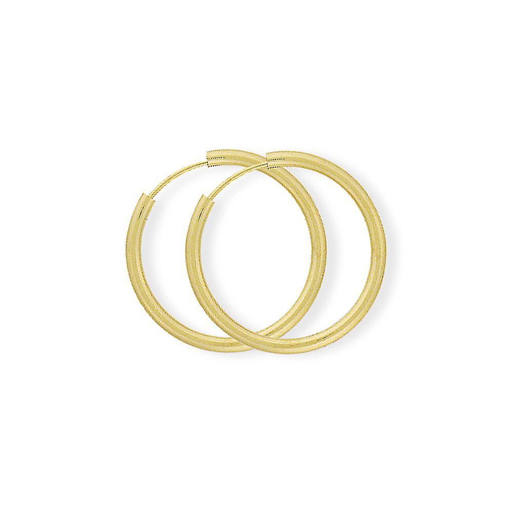 9ct Gold  1.2mm Gauge Sleeper Hoop Earrings - 22mm - SENR02934