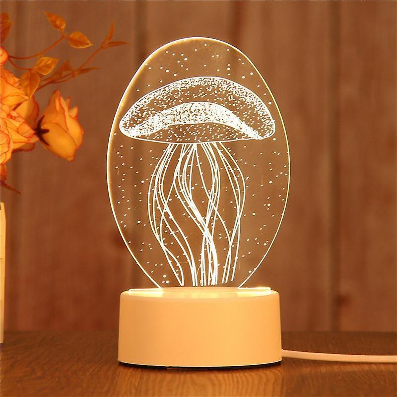 Slowmoose 3d Led Night Light- Novelty Table Lamp Jellyfish