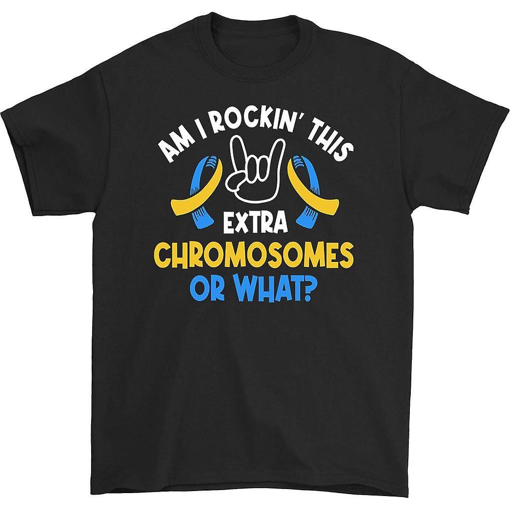 HISHARK Am i rockin' this extra chromosomes t-shirt Black S