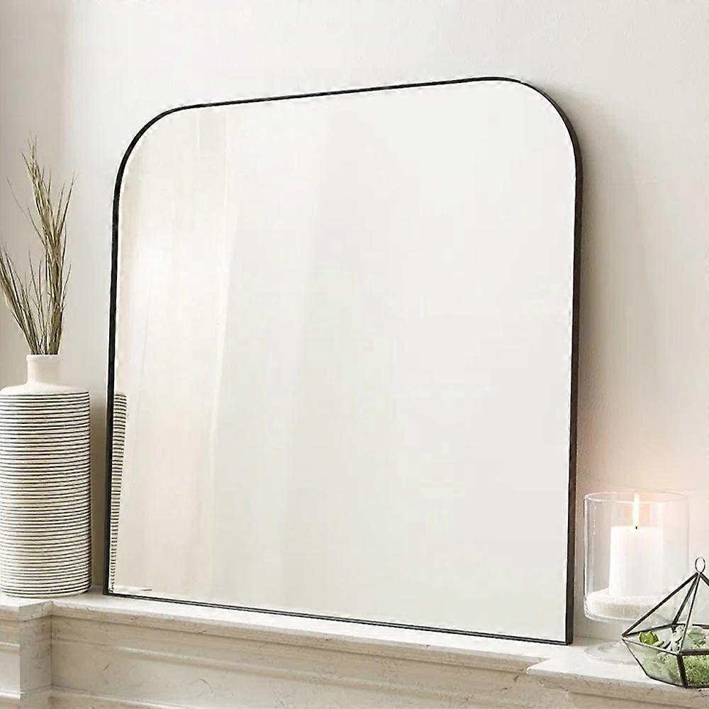 Living And Home Black 84cm Contemporary Arched Wall Mirror