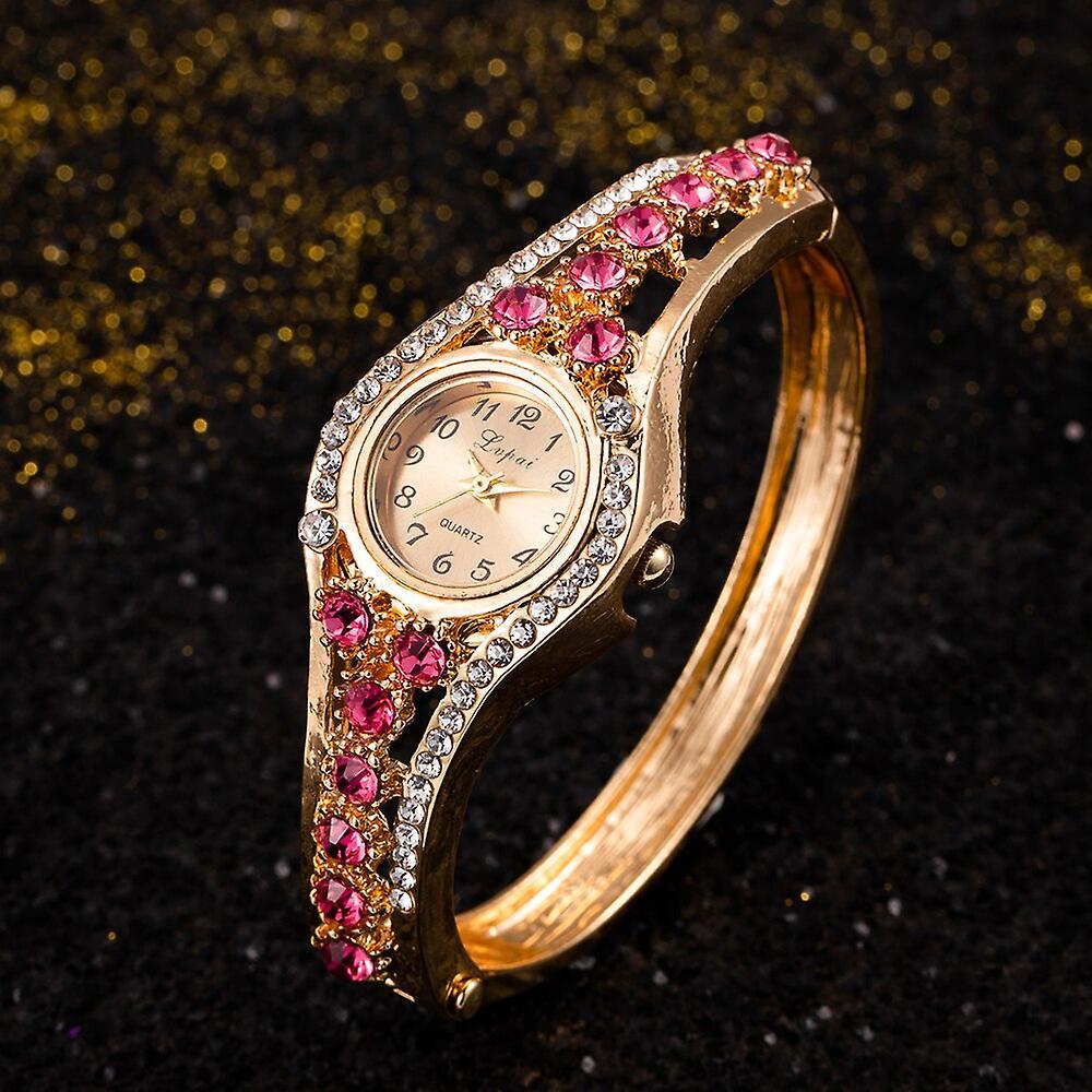 Nordic Women Rhinestone Small Shockproof Waterproof Watch Pink