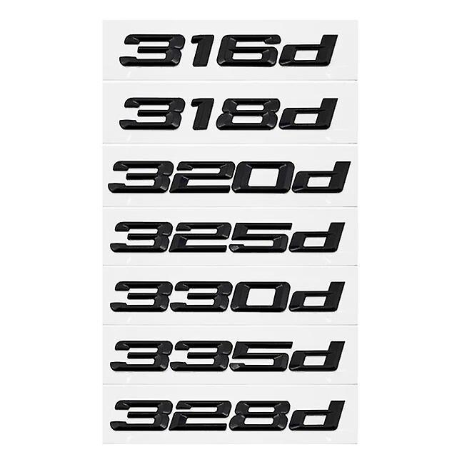 Hikig 3d Abs Black Logo 316d 318d 325d 330d 335d 320d Emblem Letters Sticker Car Trunk Badge For Bmw E46 E60 E90 E91 F30 Accessories Glossy Black 2...