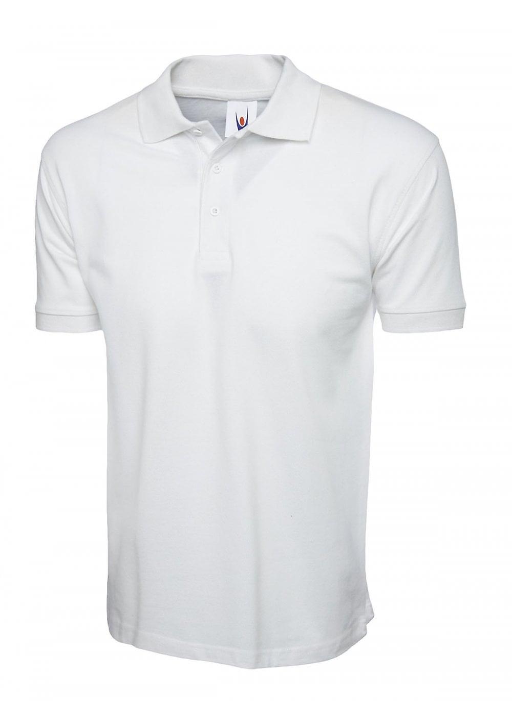 Men's Uneek Cotton Rich Poloshirt UC112 White L