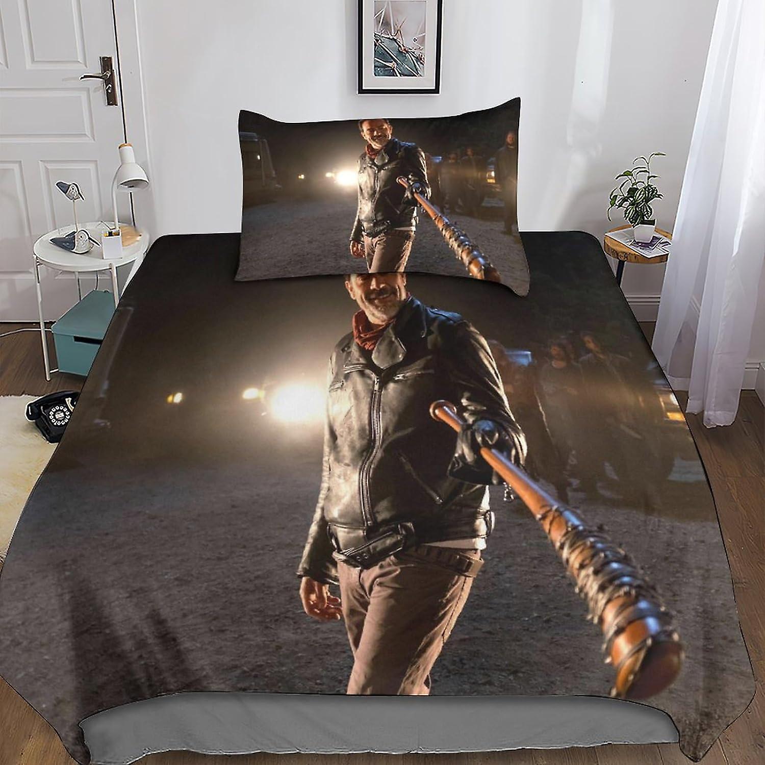 Kerota The Walking Dead Duvet Cover Bedding Set 3D Bedding Set Bed Linen with Zipper Closure Pillowcases Microfiber 2 Pcs for Adults Kids Girls Sin...