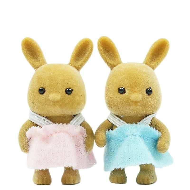 Slowmoose 4.5cm Simulation Forest Animal Pattern-baby Doll Set For Play House Brown Rabbit baby