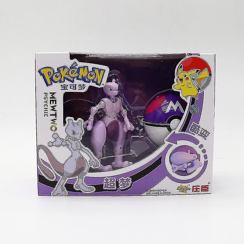 Wfuo Deformed Pikachu Doll Pokeball Children's Toy Gift Deformed Toys Mewtwo