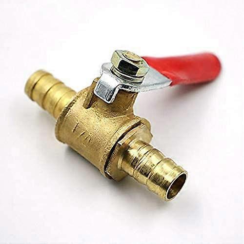 Augro 8mm Brass Ball Valve Barbed Shut Off Valve Hose Connector Tap Adapter for Water, Gas, Oil (1pcs,8mm)