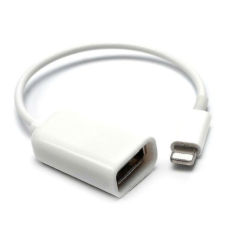 8 Pin Otg Adapter Lightning Male To Usb Cable Lead For Iphone Ipad Camera White