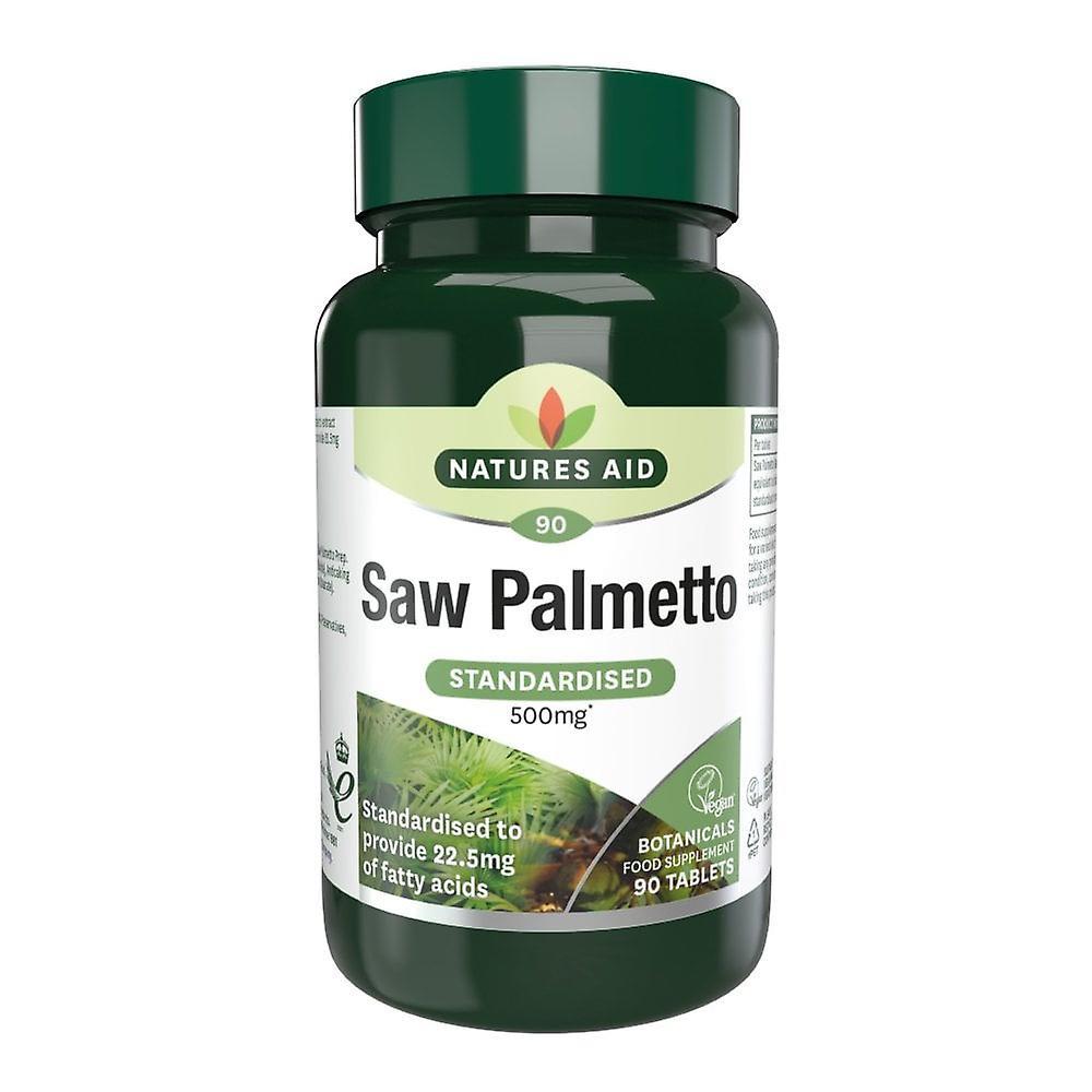 Natures Aid Saw Palmetto 500mg, 90 Tablets. Suitable for Vegans