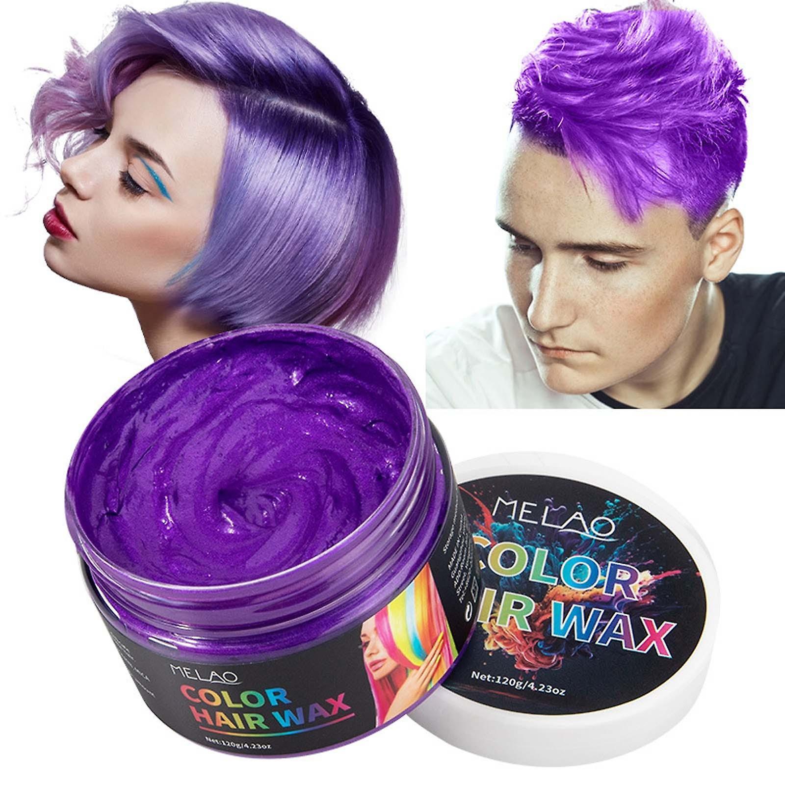 Kakanwo Hair Dye Hair Coloring Wax, Color Wax Pomades Natural Hair Coloring Wax Cosplay Clearance Purple