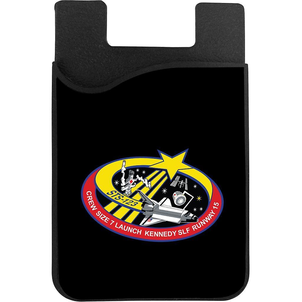 NASA STS 123 Space Shuttle Endeavour Mission Patch Phone Card Holder Black 5.5cm x 8.5cm