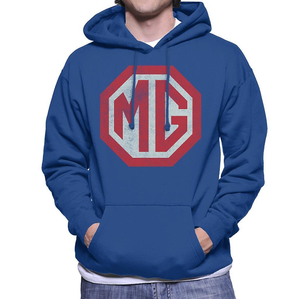 MG Classic Logo British Motor Heritage Men's Hooded Sweatshirt Royal Blue Small