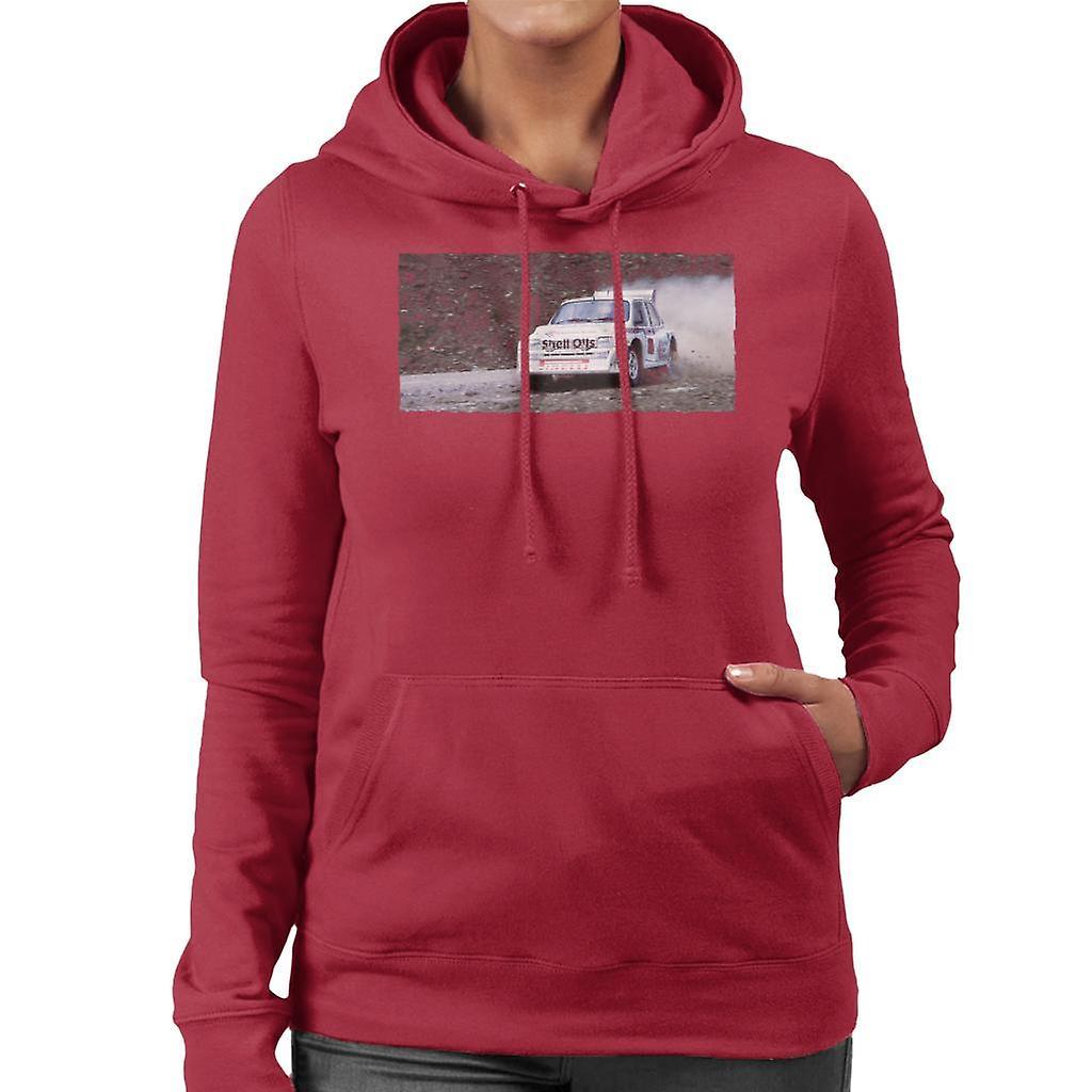 MG Metro 6R4 Drifting British Motor Heritage Women's Hooded Sweatshirt Cherry Red Small