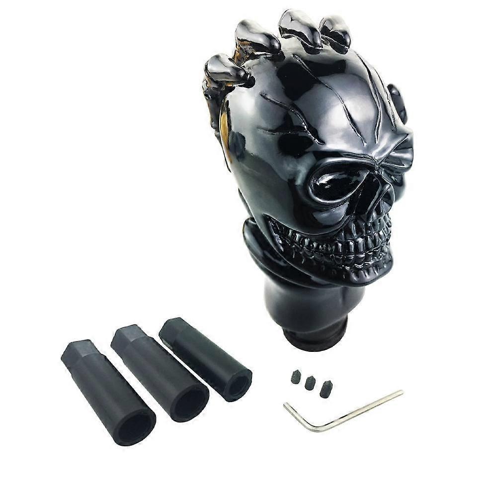 Phwj Skull Gear Shift Knob Car Racing Gear Shift Knob Compatible with Most Manual Auto Vehicles Trucks, Black