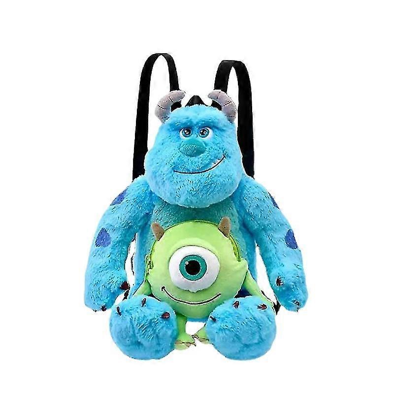 Unbrand Sully With Monsters Inc Mike Cosplay Double Strap Plush Backpack Anime Cartoon Sulley James P. Sullivan Bookbag