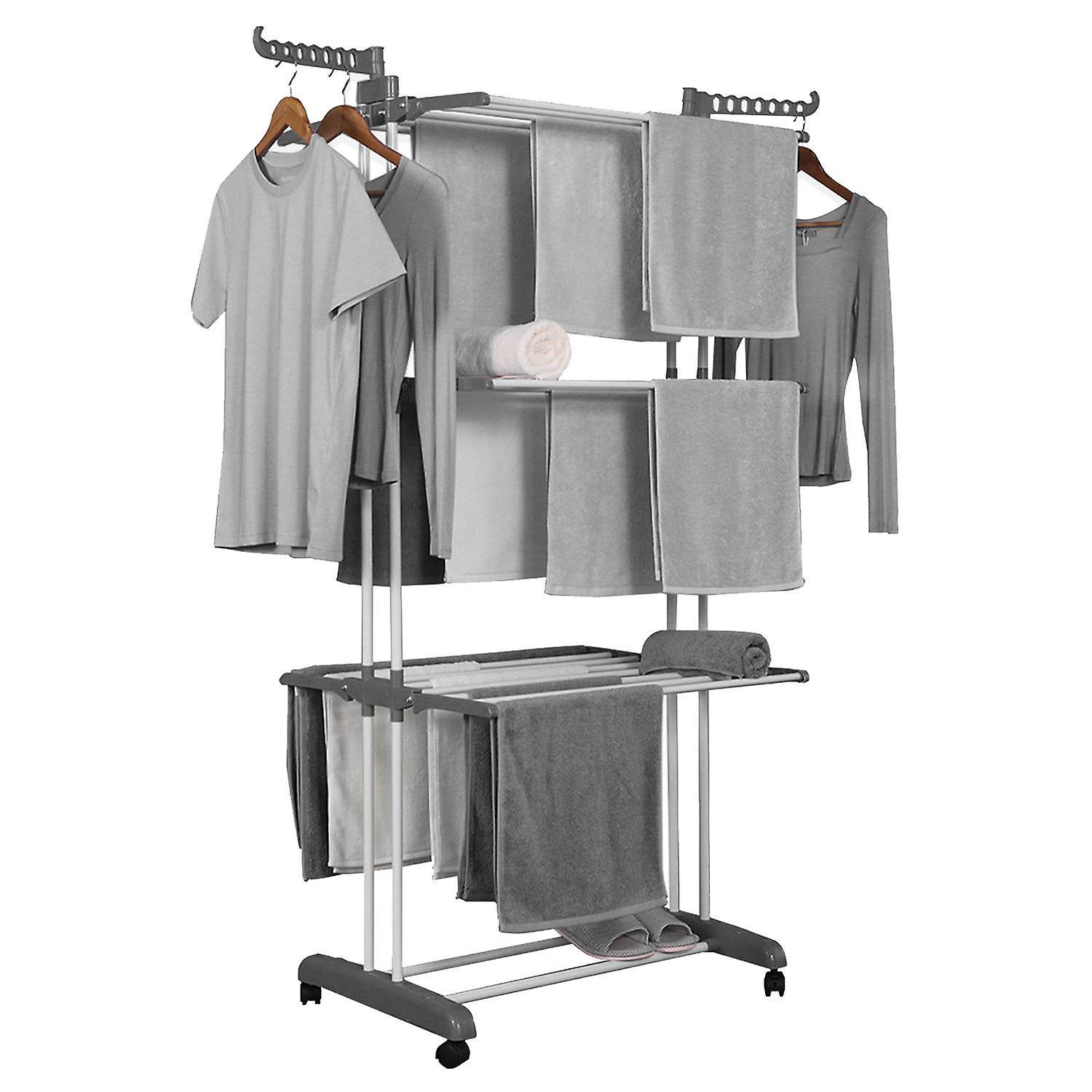 Northix Drying Rack With Wheels And Folding Shelves