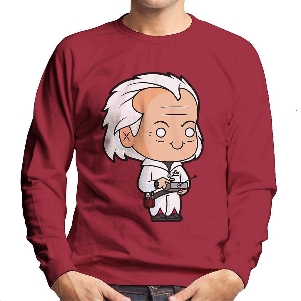 Back to the Future Dr Emmett Brown Kawaii Men's Sweatshirt Cherry Red Small