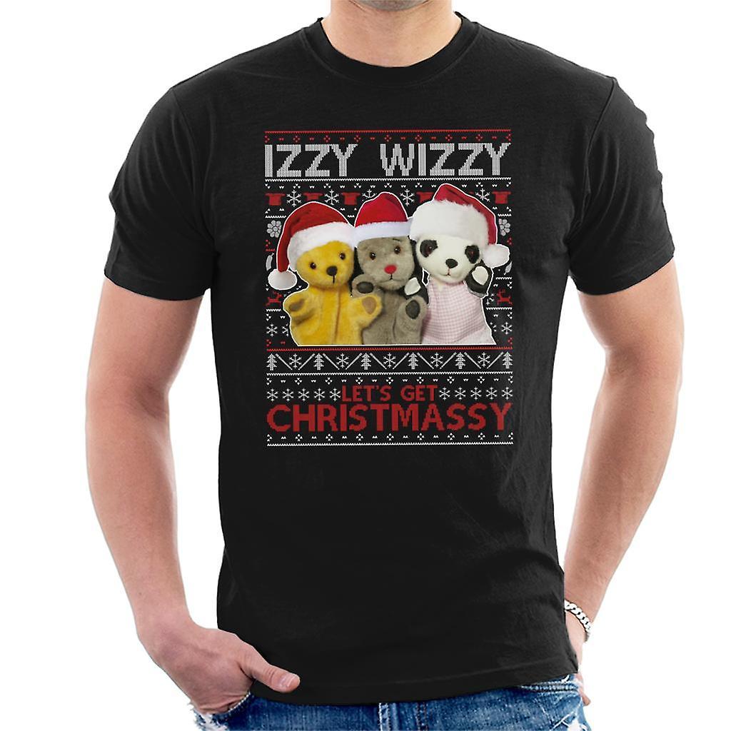 Sooty Christmas Izzy Wizzy Men's T-Shirt Black Medium