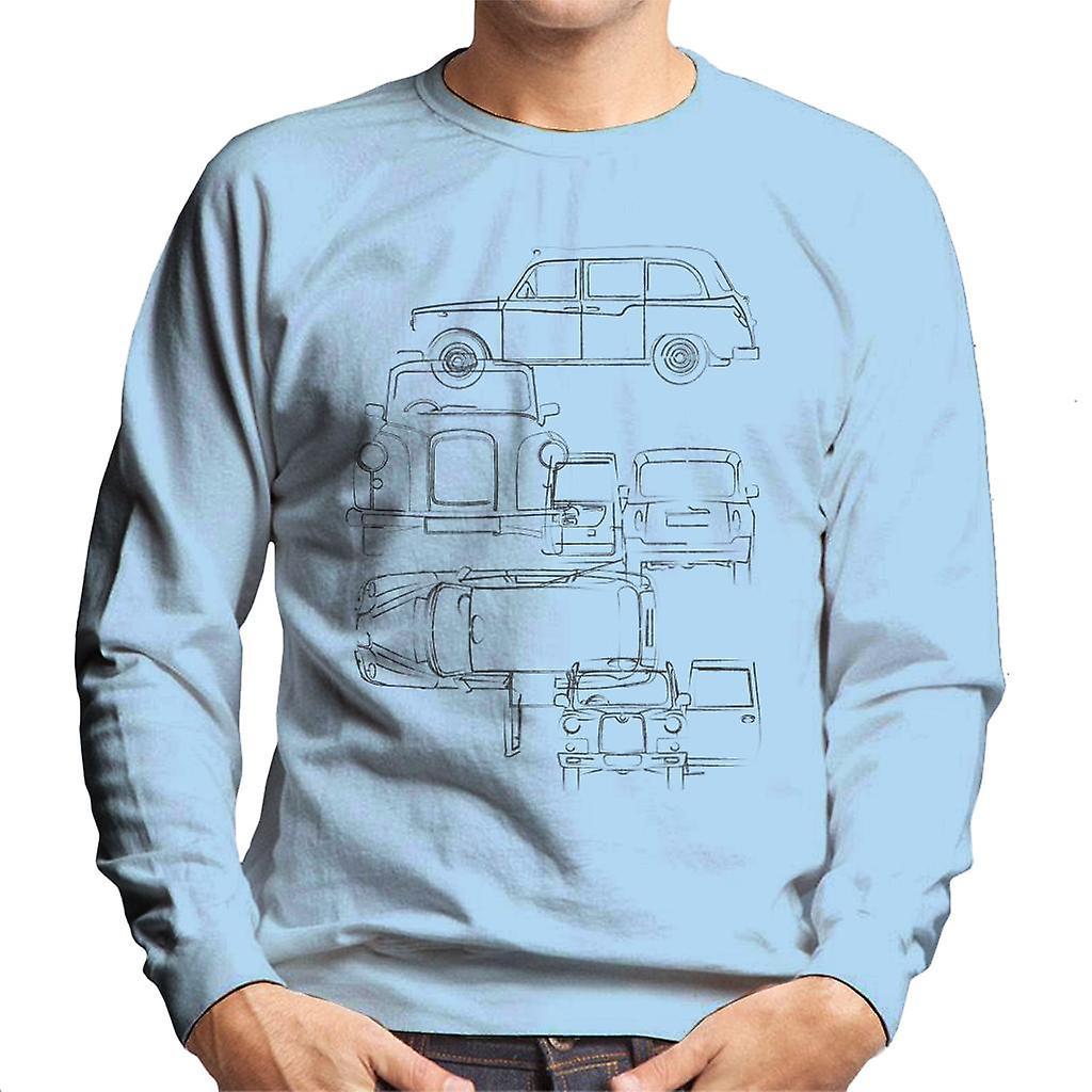 London Taxi Company Light Blueprint Men's Sweatshirt Sky Blue XX-Large