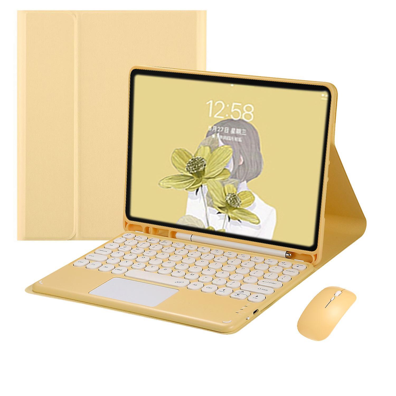 Mmcici iPad 10th Generation Case with Keyboard Keyboard Case with Pencil Holder YELLOW