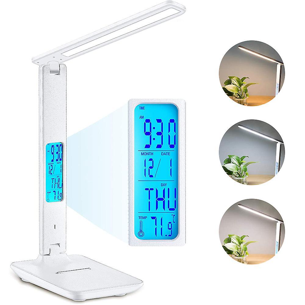 Whdl Led Desk Lamp, Foldable Dimmable Desk Light With Touch Screen/memory White