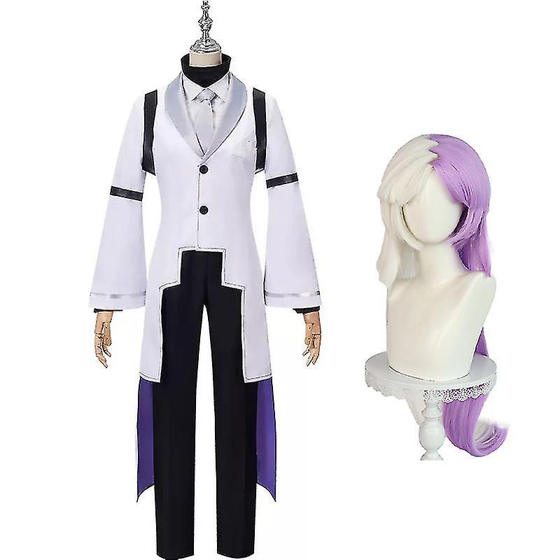 DUqi Bungou Stray Dogs Sigma Cosplay Costume Anime Sigma Uniform Suit With Tie Halloween Christmas Party Outfit For Men Women S Costume wig