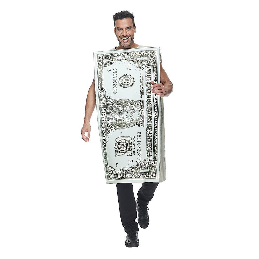 Baiyis Funny Dollar Costume For Adults Banknote Jumpsuit Halloween Cosplay Carnival Party Costume