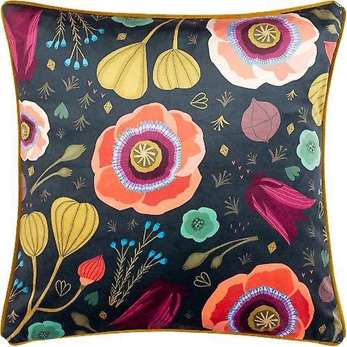 Kate Merritt Bright Blooms Cushion Cover Black/Green One Size