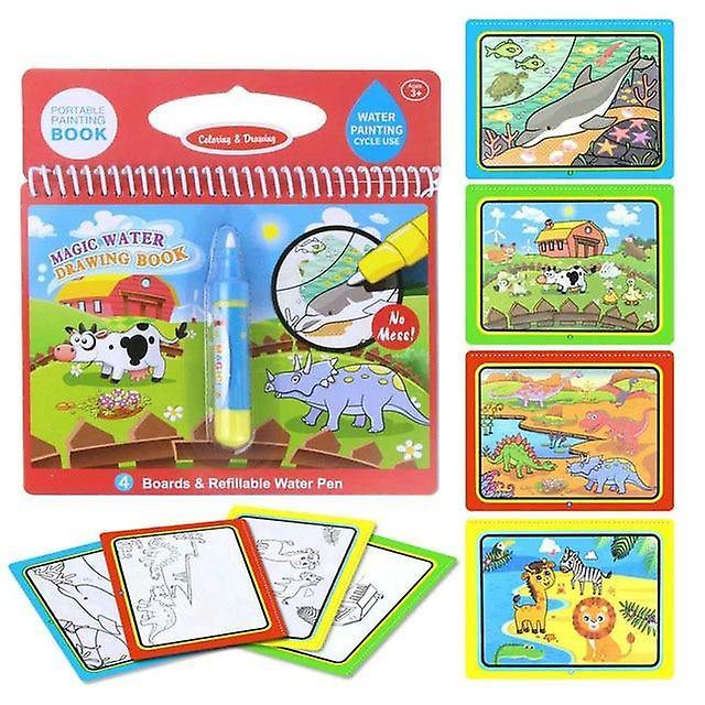 Slowmoose Magic Water Drawing Board, Coloring Book Animal World