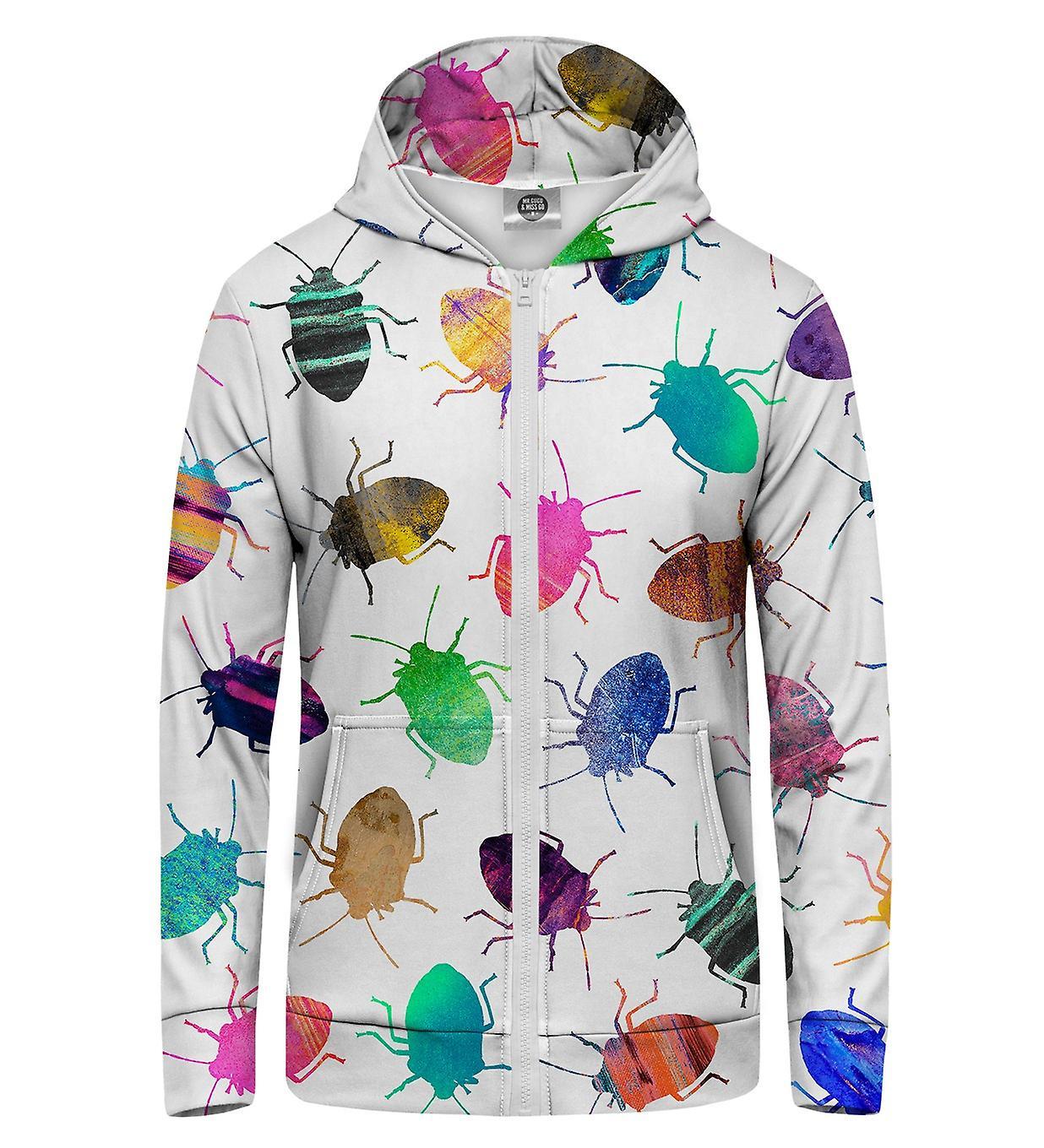 Mr Gugu & Miss Go Mr. GUGU & Miss GO Colorful Cockroaches Hoodie Kangaroo Zip Up white L