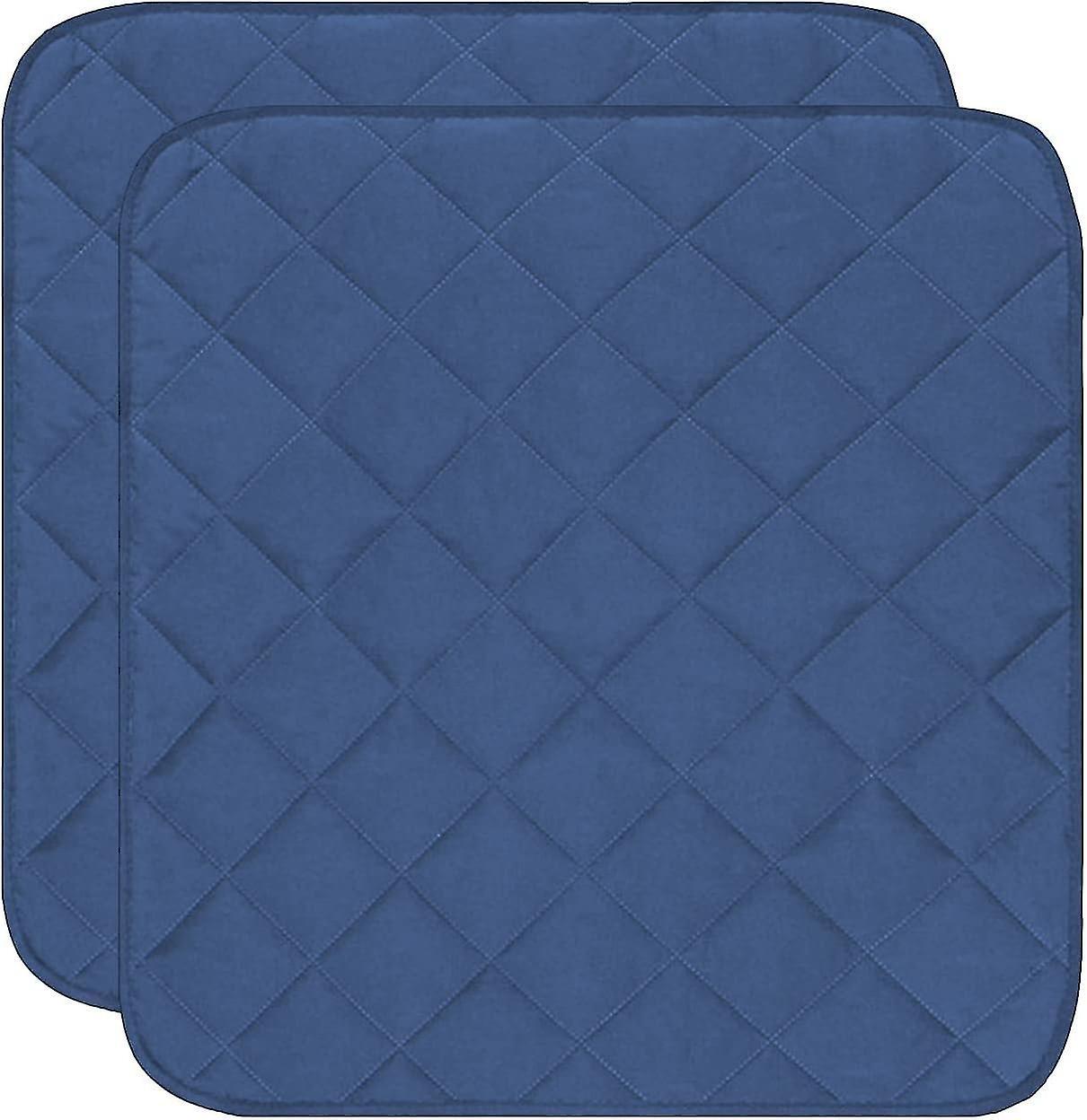 Winov 2pcs Incontinence Chair Pad Washable Waterproof Seat Protector Pads Non-slip Absorbent Washable Incontinence Pad 22 X 21 Dark Blue