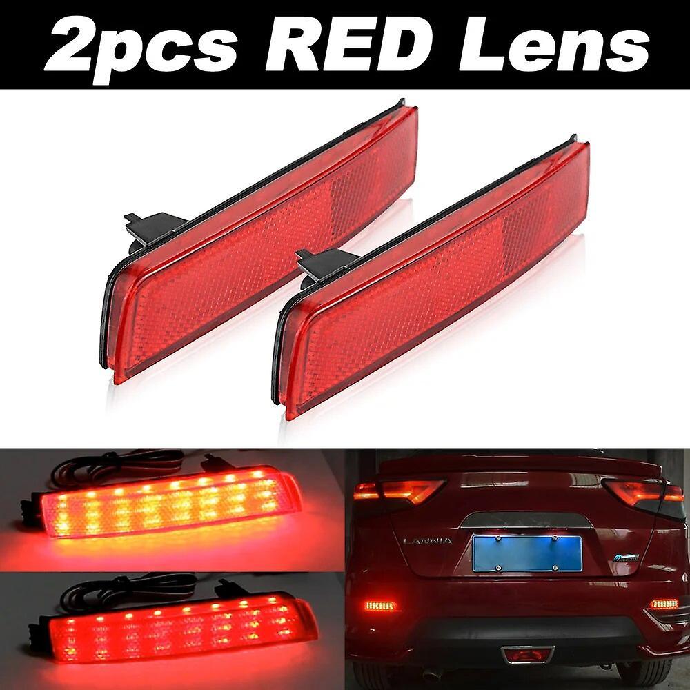 Redkid 2pcs Led Bumper Reflector Light Red / Smoke Lens Tail Brake Fog Lamp For For Infiniti Fx50 09-2013,qx70 14-2017,qx70 Sport 2016 2pcs RED LENS