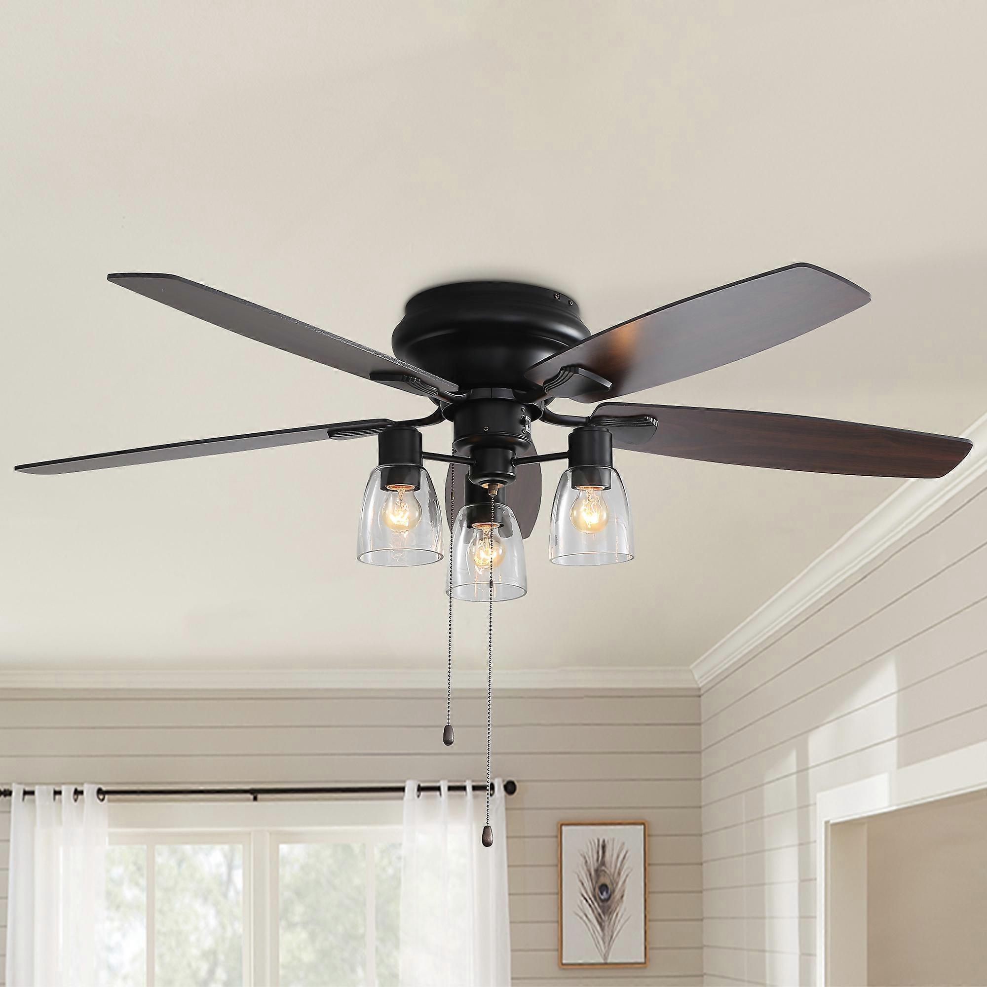 Living And Home 52-inch Low Profile Ceiling Fan Light with Remote