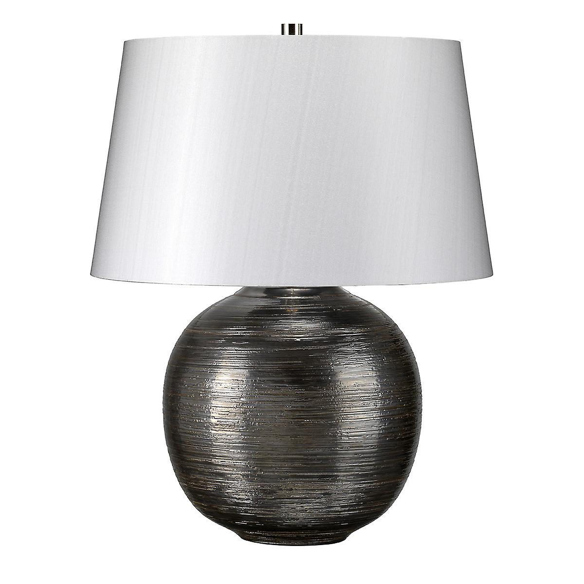 Caesar 1 Light Table Lamp Silver E27