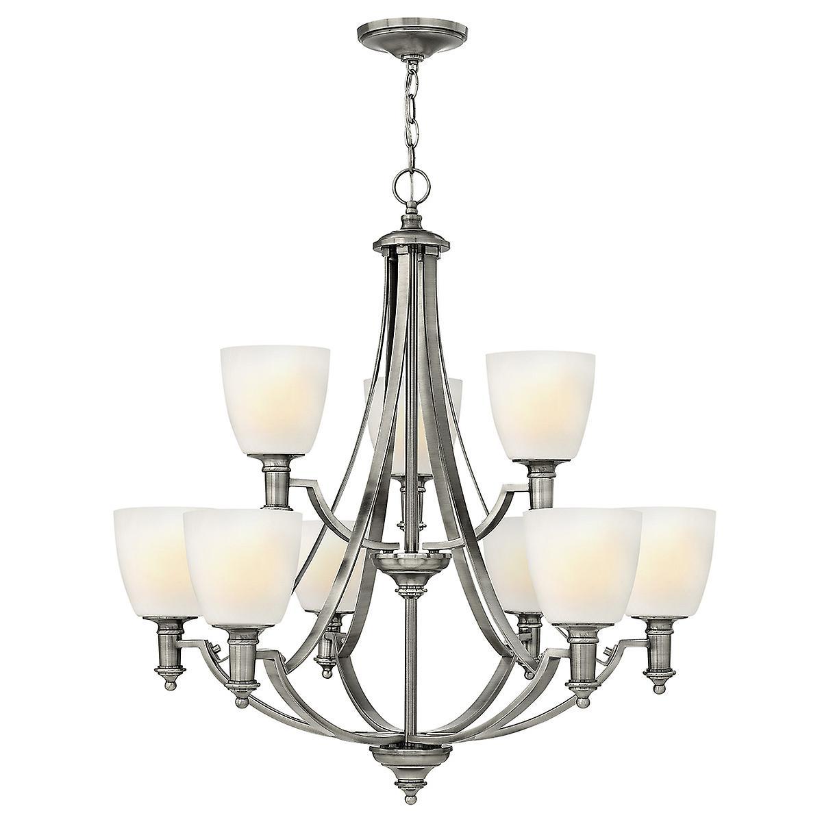 Truman 9 Light Multi Arm Chandelier Antique Nickel Finish E27