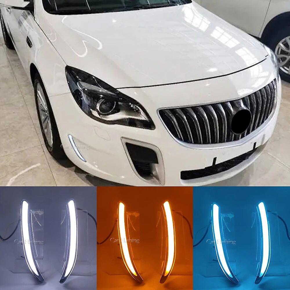 Eccpp Car LED DRL For Buick Regal GS Opel Insignia 2010 2011 2012 2013 2014 2015 2016 Daytime Running Light with turn signal white and yellow