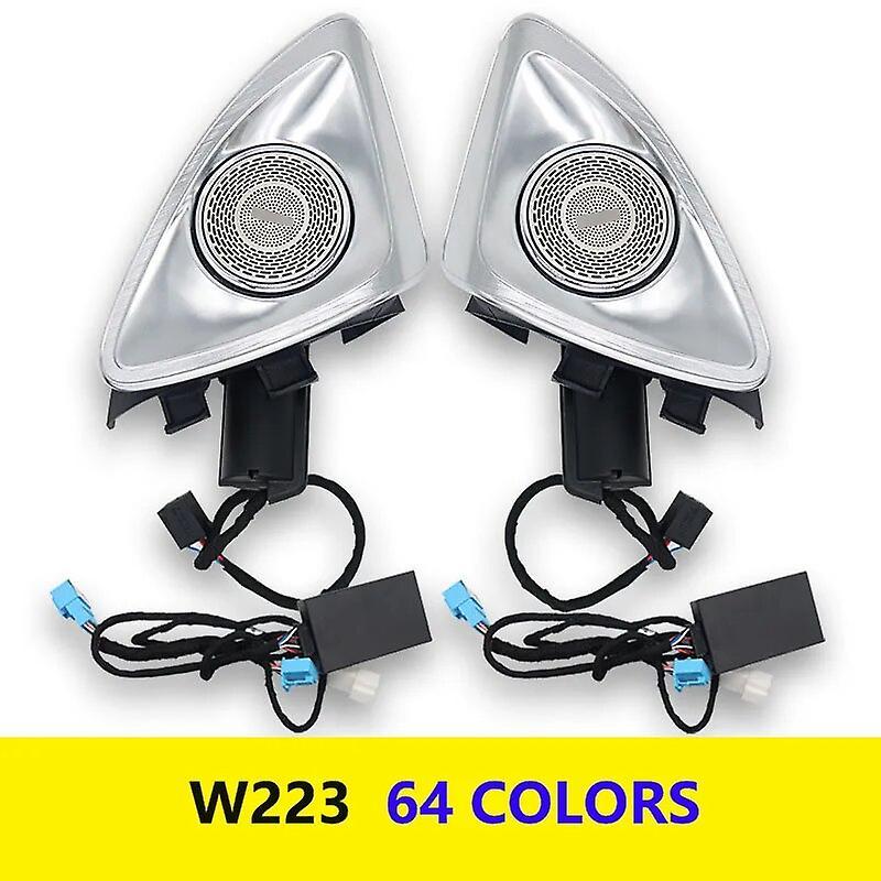 Jelivey 64-Colour 4D Rotary Treble For Mercedes Benz W205 W213 W222 W206 W223 X253 W177 GLB C E S C-Class Car LED Tweeter Speaker Horn W223 64 COLOR