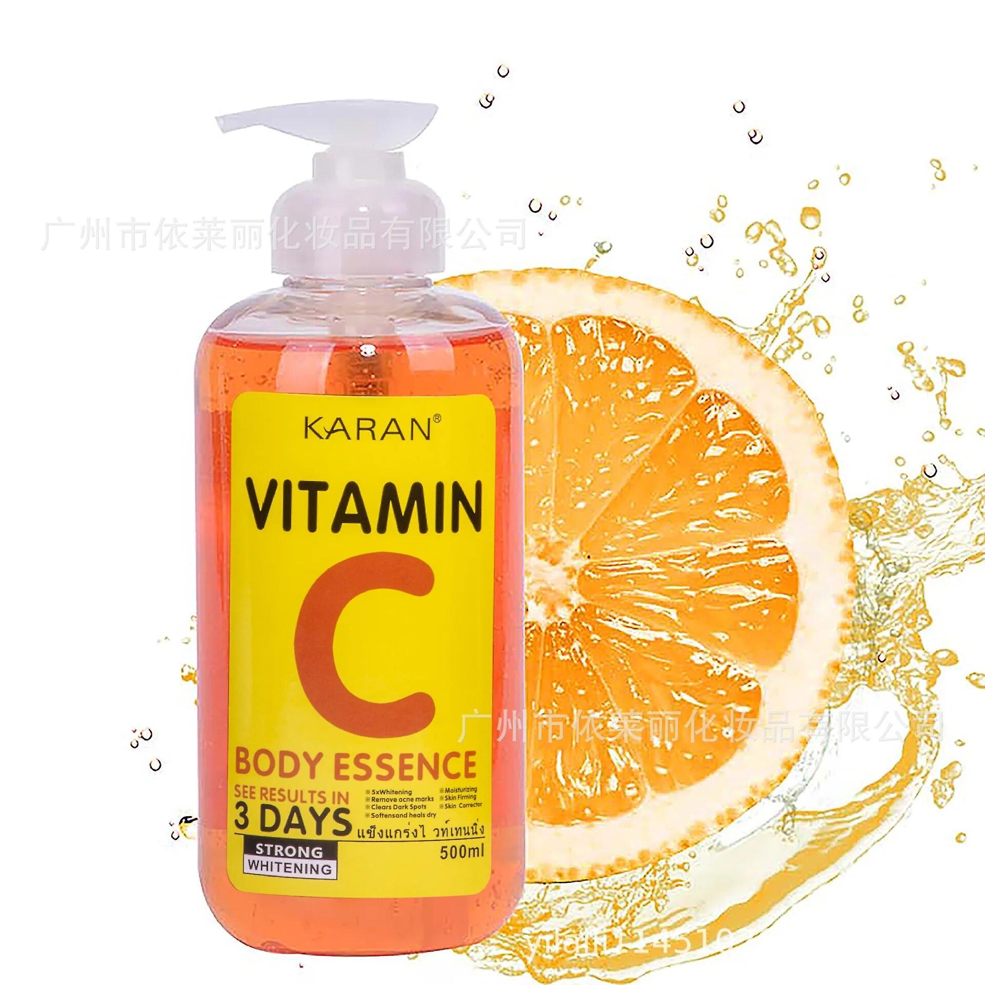 Ninesun 500ml Vitamin C&VE Face Serum VC Fruit Acid Brightening Repair Anti-aging Body Essence Alpha Hydroxy Acids (AHA) Essence 500ml  VC