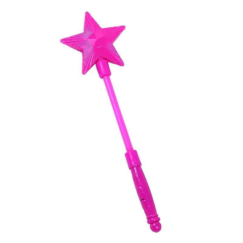 Slowmoose Plastic Led Flashing Glow Stick - Five Pointed Star Fairy Wand Kids Toy rose red