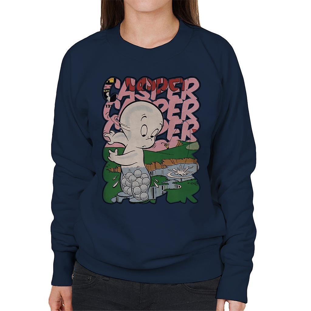 Casper The Friendly Ghost Golf Water Women's Sweatshirt Navy Blue Small