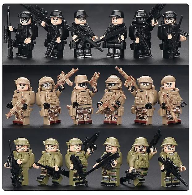 YM Studio Ww2 Special Forces Police Swat City Military Weapons Helicopter Aircraft Carrier Tank Figures Building Block Toys